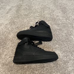 All Black Hightop Air Force 1s