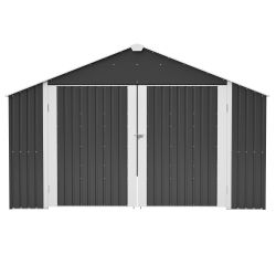 12x20 FT Shed Outdoor Metal Garage Shed with Spacious 1810 CUFT Capacity, Durable Double-Door Design, All-Weather Protection for Secure Vehicle and Eq