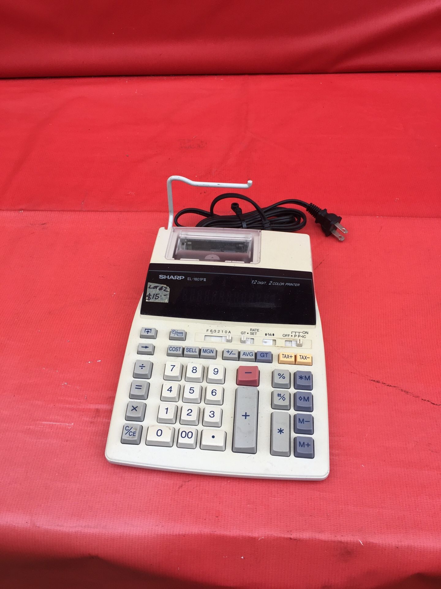 sharp 12 digit 2 color printer calculator