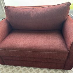 La-Z-Boy Loveseat W/Twin Pullout Sleeper & Mattress 