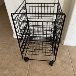 Wire Cart With 3 Sliding Wire Drawers