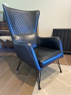 Vintage Vinyl Wingback Chair