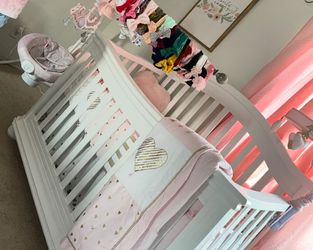 White Crib Solid Wood 