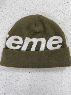 Supreme Big Logo Knit Beanie Olive