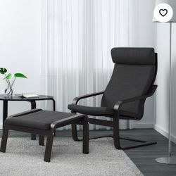 IKEA Poang Armchairs With Ottomans