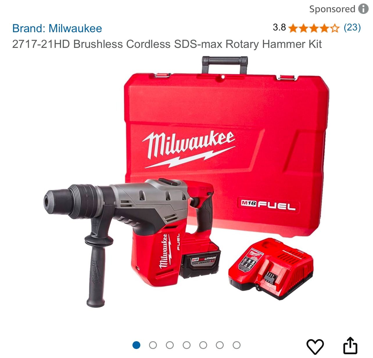 Milwaukee 1-9/16” SDS Max Rotary Hammer