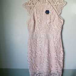 Pink Blush Cream Lace Dress