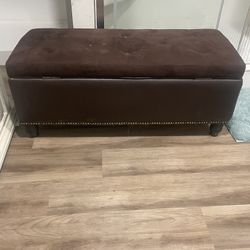 Brown leather Ottoman $60