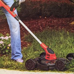 BLACK+DECKER 3-in-1 Lawn Mower, String Trimmer and Edger, 12-Inch (MTC220)  