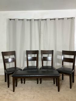 Dining Chairs & Bench Set SEATING FOR 6!