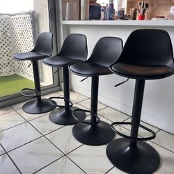 4 Black Kitchen Bar Stools 
