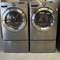 LG Power Wash Washer And Dryer Stainless Steel 