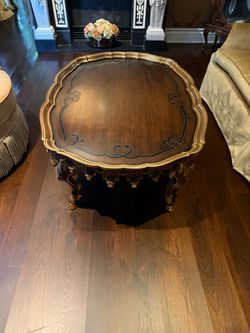 Ornate Baroque Style Wood Coffee Table