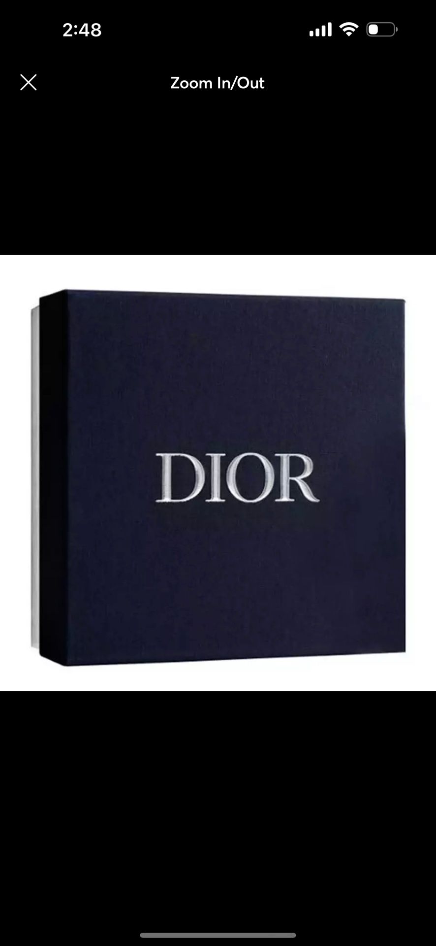 CHRISTIAN DIOR navy blue metallic silver logo GIFT storage Hard BOX 8.5"x8.5"x4