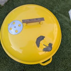 Yellow Weber kettle 1970's