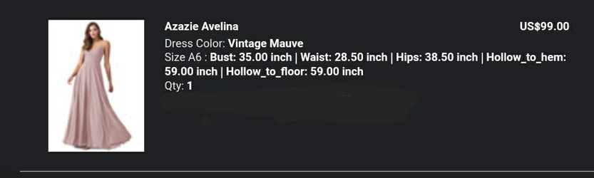 Azazie Vintage Mauve Bridesmaid Dress A6 for Sale in Brooklyn, NY - OfferUp
