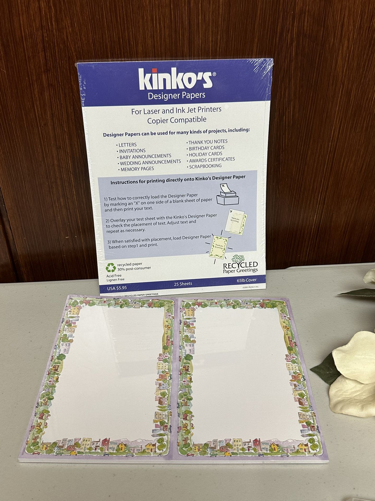 Kinko’s Design Paper 50 Custom Notepads For wedding,invitations,letters
