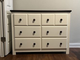 White Wood Dresser With Brown Top for Sale in Austin, TX - OfferUp