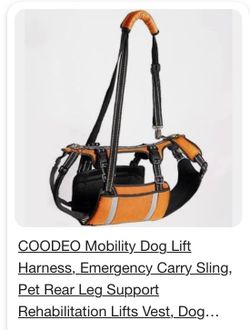 COODEO Mobility Dog Lift Harness, Emergency Carry Sling, Pet Rear Leg Support Rehabilitation Lifts Vest, Dog Carrier for Senior Dogs Joint Injuries, A