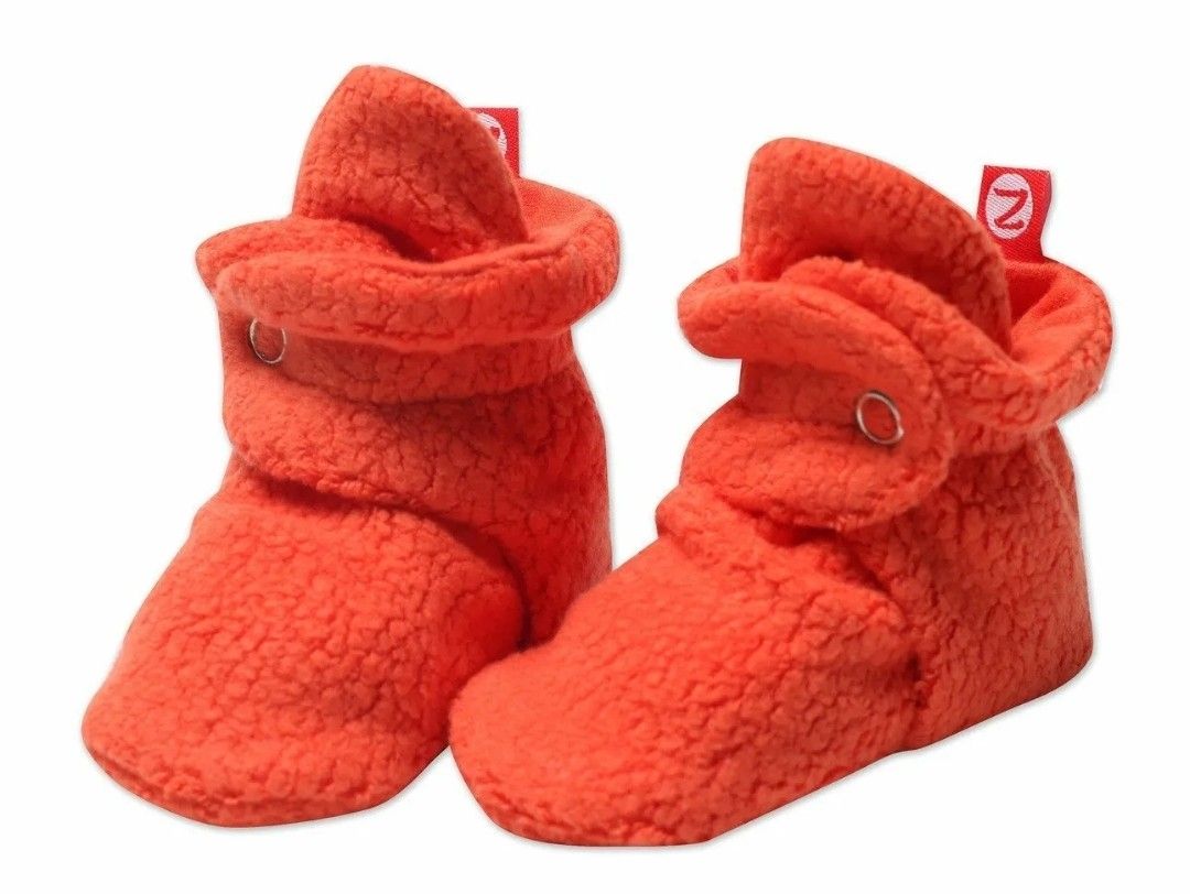 Zutano Fleece Baby Booties Size 12 Months Color Mandarin (Orange)