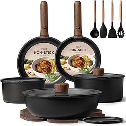 CAROTE 19pcs Non Stick Cookware Set with Detachable Handles