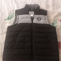 Raiders New Men's Black &Grey Reversible Full-Zip Vest Size:L