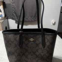 Coach Small City Tote Bag In Signature Canvas