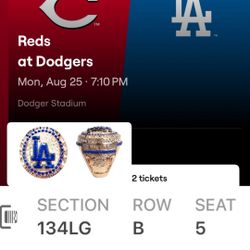 Dodgers Vs Reds ( Monday night) 8-25