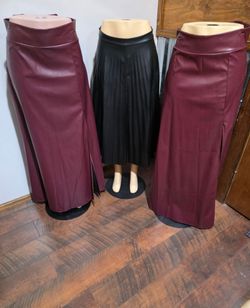 New Women's Fuax Leather Long Skirts 10.00 Each