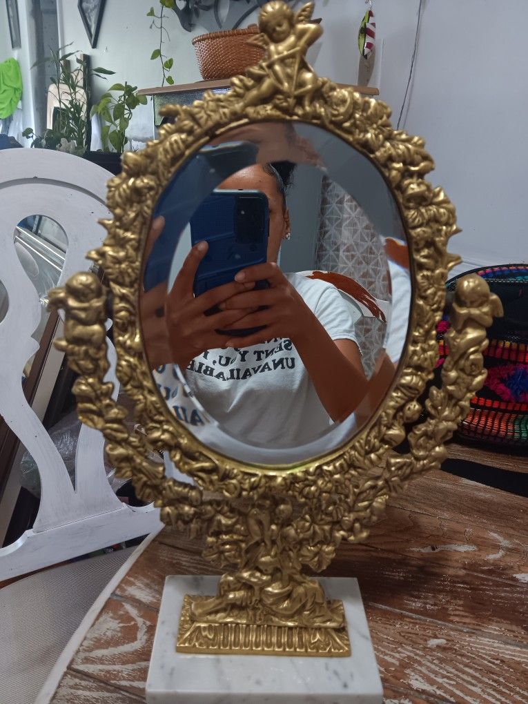 Brass Angel Vanity Mirror