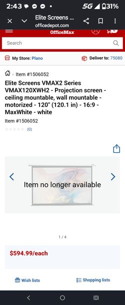 Elite Projection Screen VMAX120
