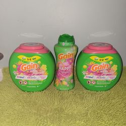 2 Gain Super Flings 25pacs/ 1 Gain Happy Scent Booster 24oz Hibiscus Hula