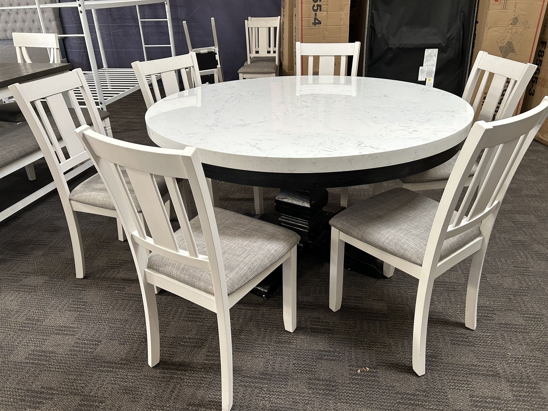 Solid Marble Dining Room Table And Chairs