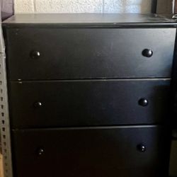 Sturdy Black Four Drawer Dresser