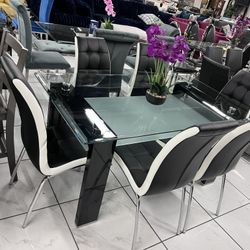 Modern Dining Set 🖤🤍 Black & White 