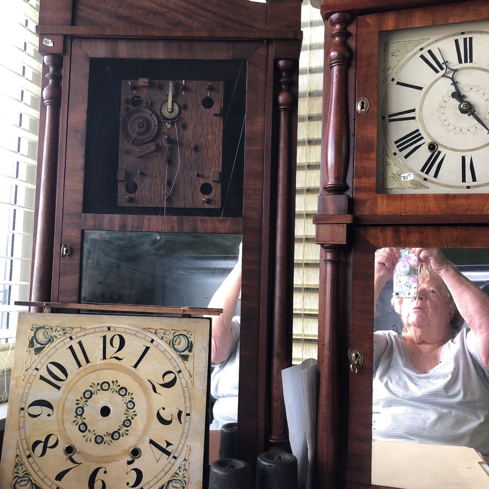 Antique Wooden Works Clocks 