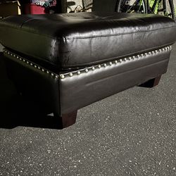 Real Leather Ottoman – High End Designer Style