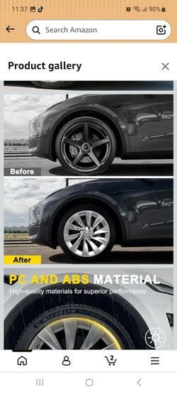 Hubcaps for Tesla Model Y Juniper 2025 2026, 20 Inch Wheel Covers with Center Caps, Cross-Spoke Design Rim Protectors, Easy Clip-On Installation, for 