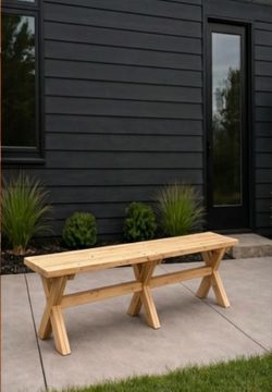 Modern Farmhouse X-Frame Dining Bench