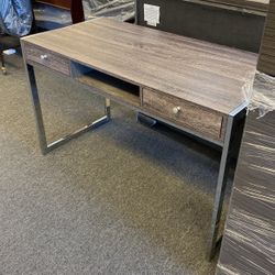 Chrome And Grey Desk All Built For Ya $200.  Or New In Box Take It Home $175. 