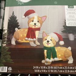 Set of two Lightup Plush Corgis 24” 18”