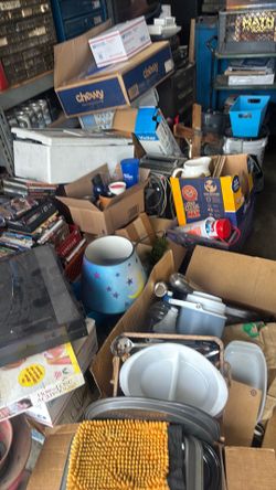 Garage sale May/16-17 Large Estate pile of antiq s clothes tools VHS cds vintage everything  Glass dishes eye glasses Ect