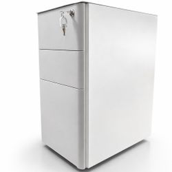 Devais White Locking 3-Drawer Mobile File Cabinet (Steel) – With Key