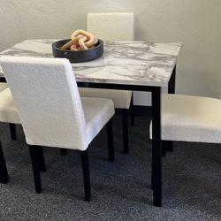 Small White And Black Dining Set 