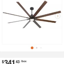 84 in. Integrated LED Indoor Black Ceiling Fan Lighting with 8 Black Blades and Adjustbale Height