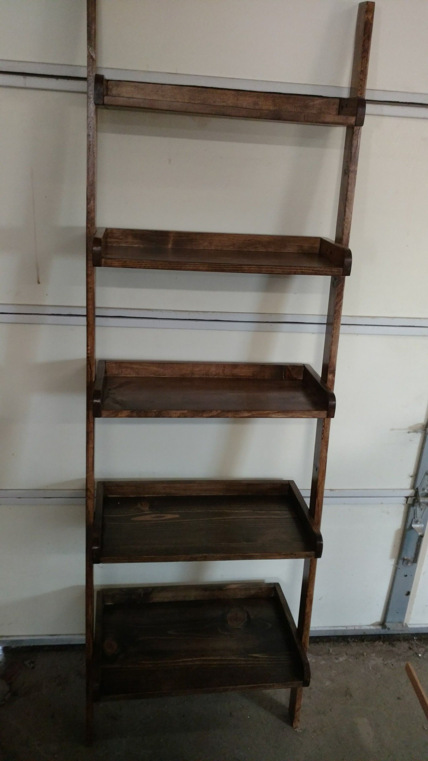 Hand made solid wood ladder shelf