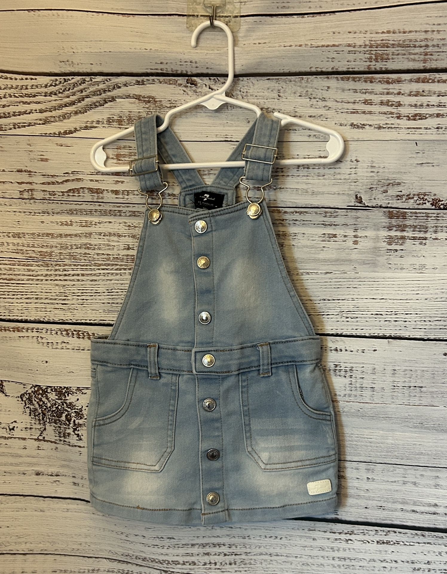 7 For All Mankind Blue Denim overall toddler Dress size 18 months 