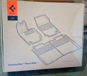 Spigen WeatherBloc Floor Mats Set for Tesla 2023-25 Cybertruck Non-Slip Sliplock