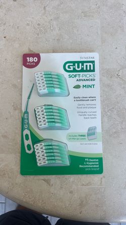 Gum soft picks advanced mint 180 picks