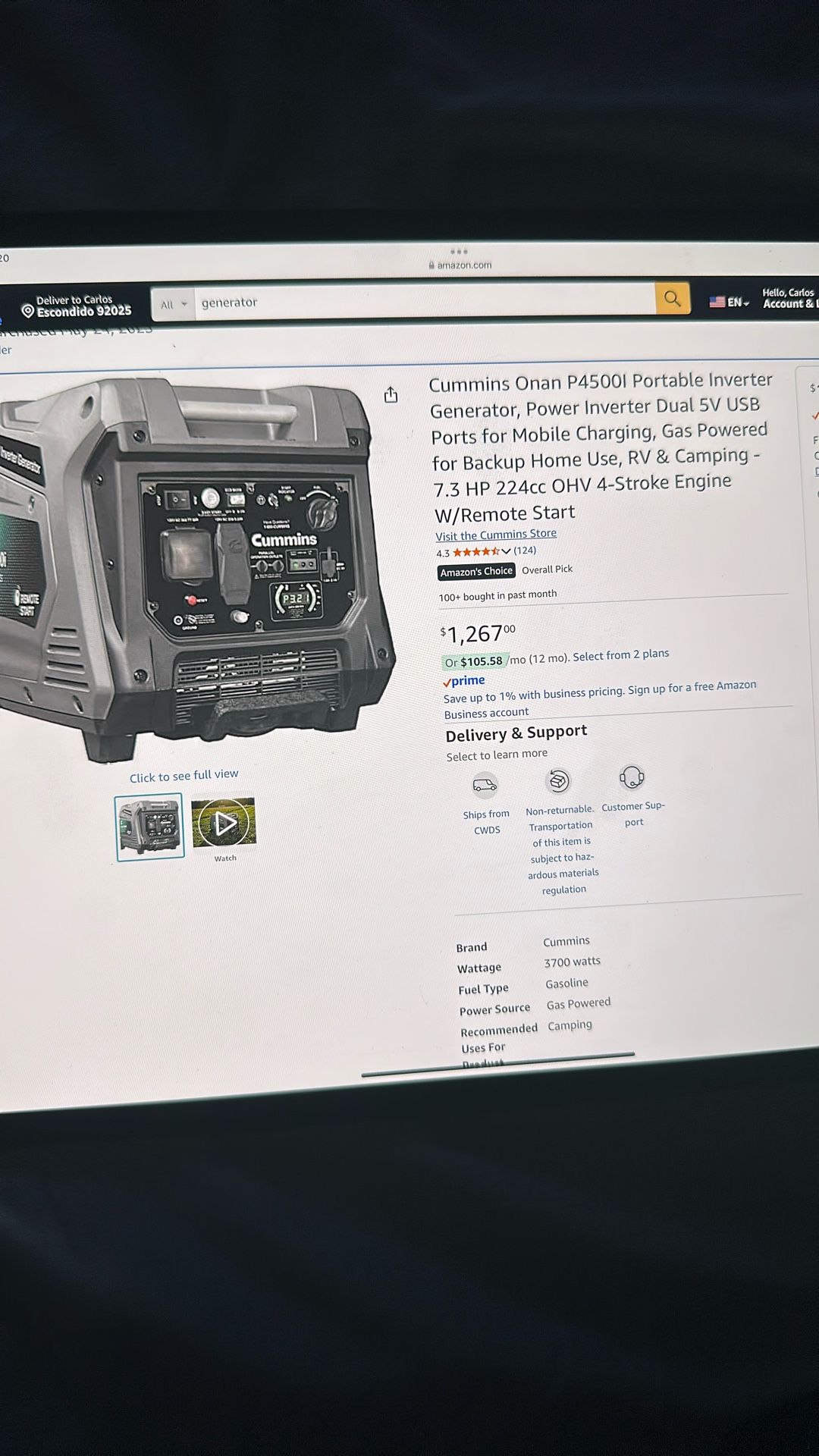 New Generator CUMMINS ONAN